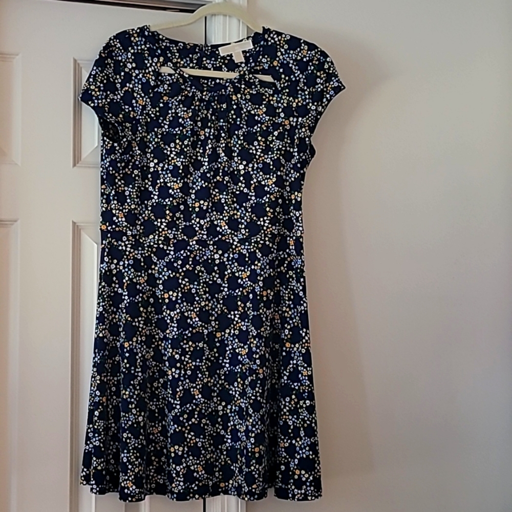 Michael by Michael Kors' petite dress. Navy with small floral print. PL